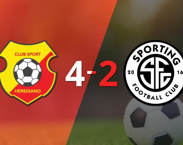 Contundente 4-2 de Herediano sobre Sporting FC