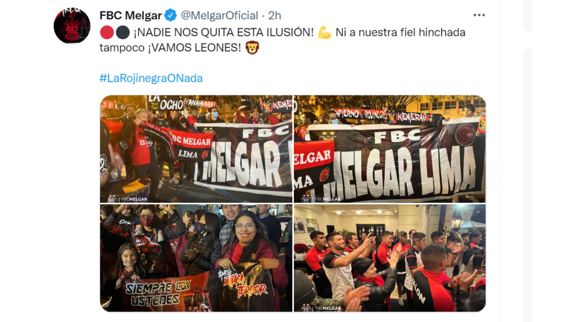 Melgar publicó el apoyo de los hinchas de Melgar. (FBC Melgar)