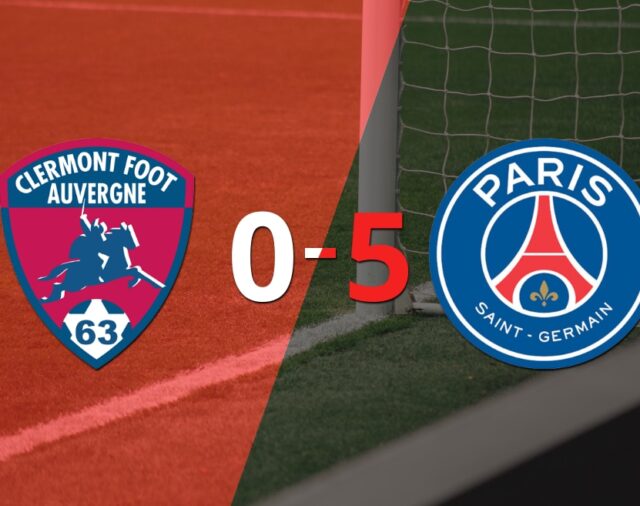 PSG goleó 5-0 a Clermont Foot con doblete de Lionel Messi