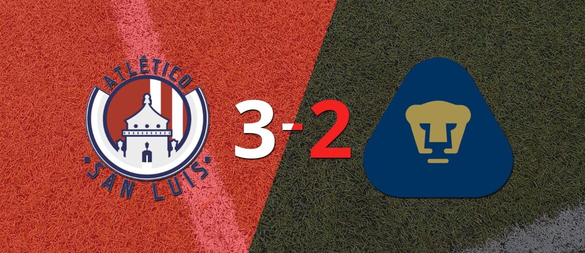 Triunfo de Atl. de San Luis ante Pumas UNAM con hat-trick de Abel Hernández