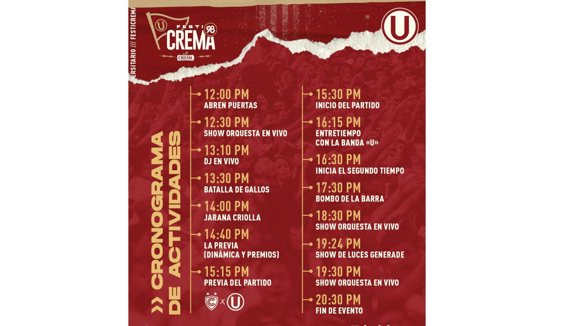 Actividades de Universitario en el estadio Monumental por el aniversario 98°