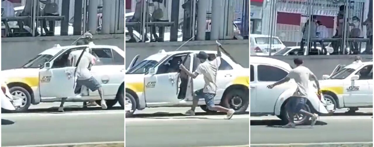 ¿Violencia por la calor?: conductor de un “vocho” agarró a machetazos a taxista en Acapulco