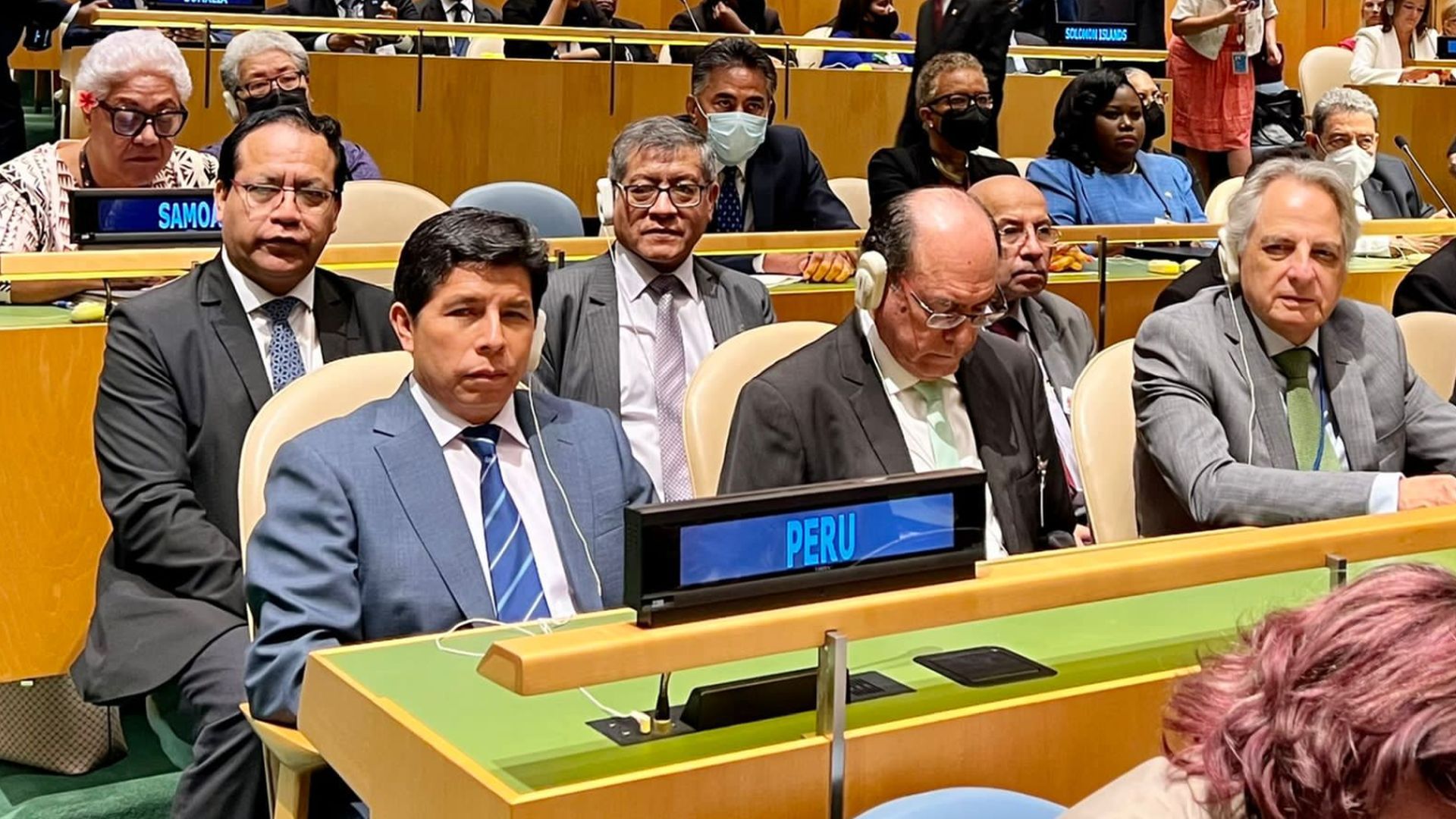 Pedro Castillo participa de la Asamblea General de las Naciones Unidas en Nueva York.