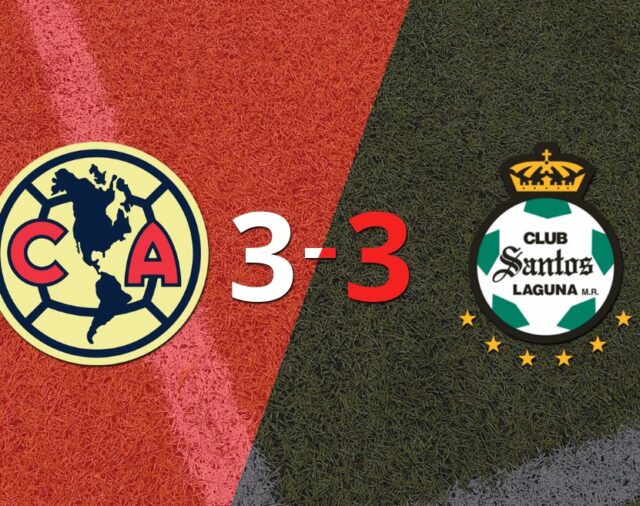 Con dos goles de Leonardo Suárez, Santos Laguna igualó ante Club América