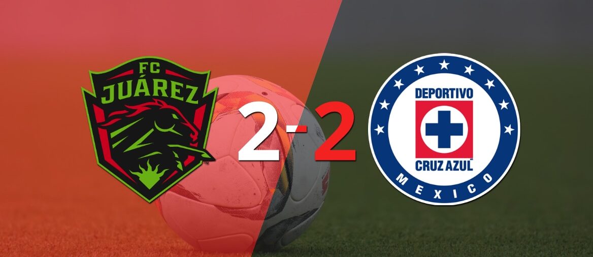 Empate a 2 entre FC Juárez y Cruz Azul