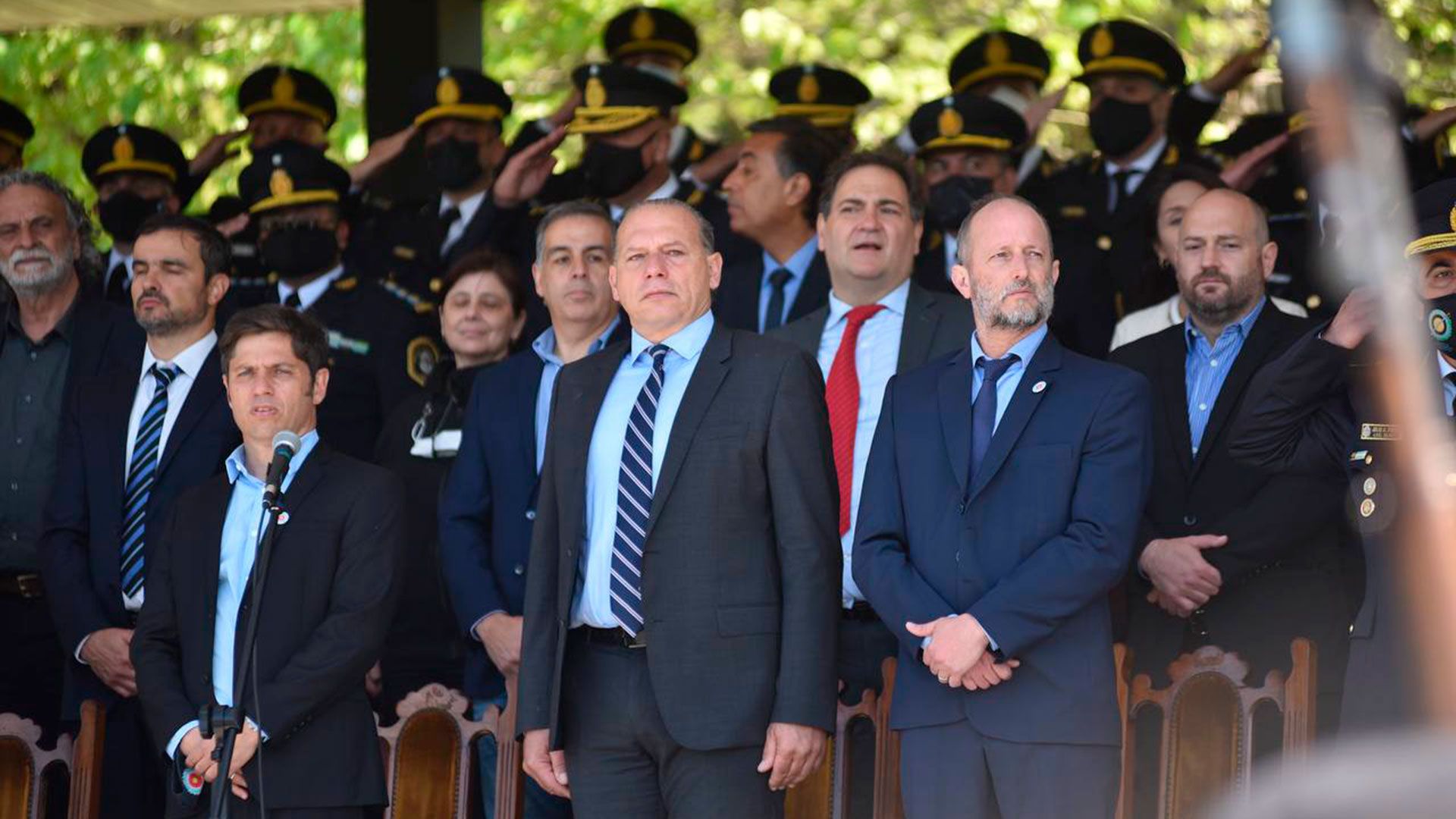 Jura Policía bonaerense. Axel Kicillof Sergio Berni, Aníbal Fernández