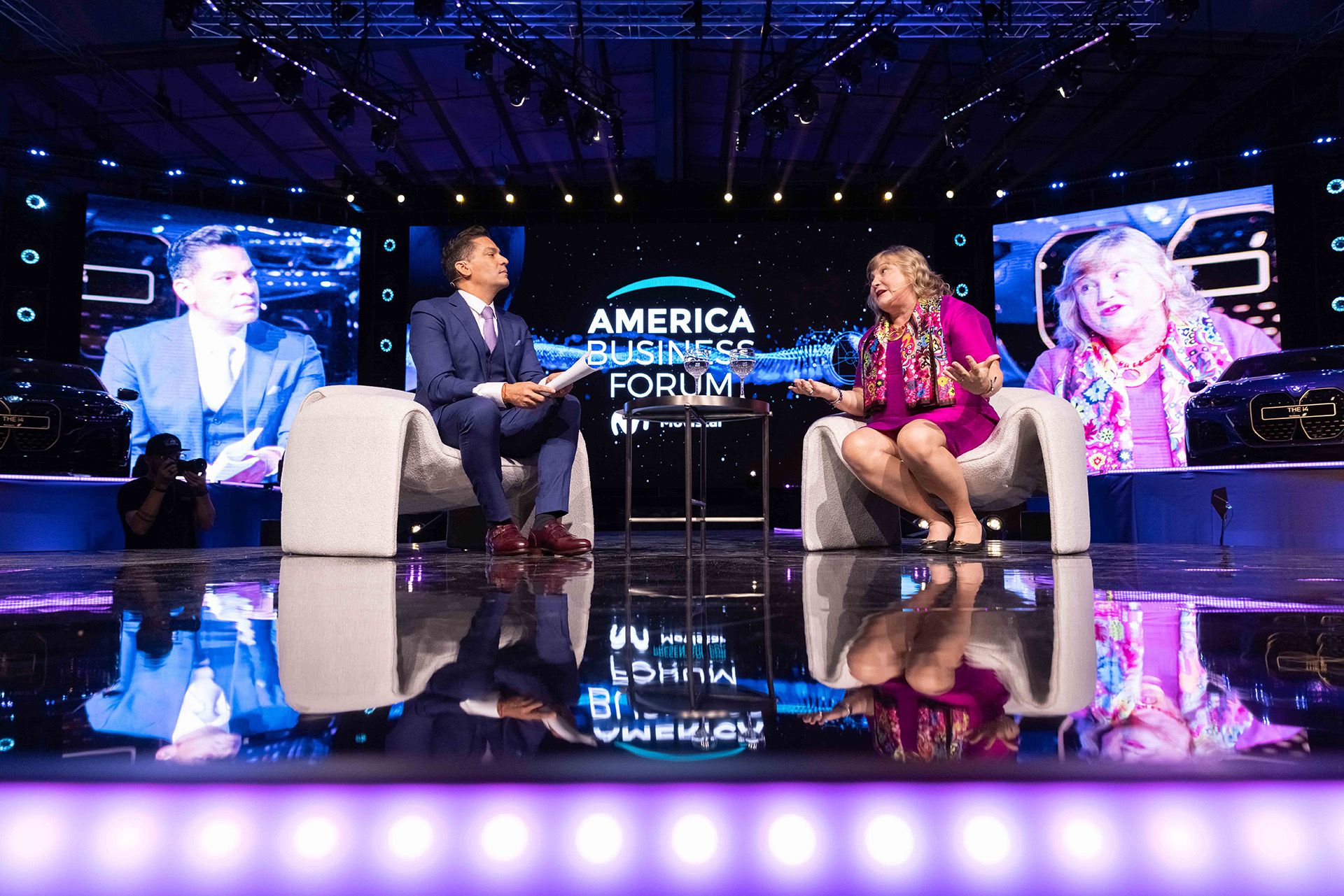 Ismael Cala y María Noel Vaeza en America Business Forum 2022