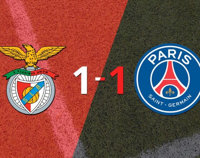 Empate a uno entre Benfica y PSG