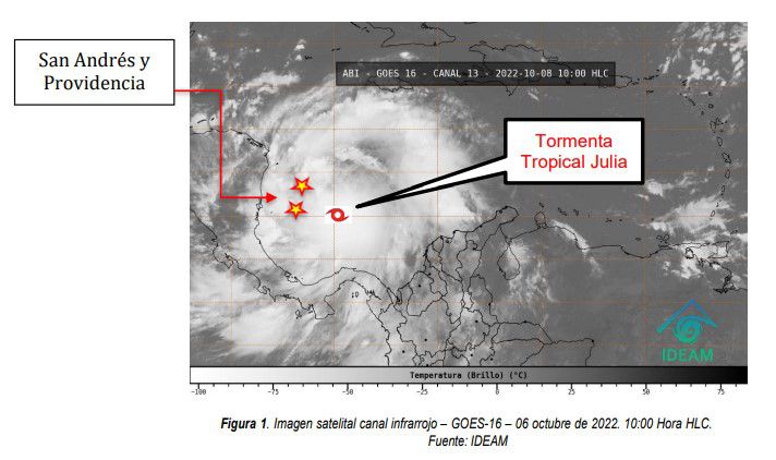 Tormenta tropical Julia pasará por San Andrés