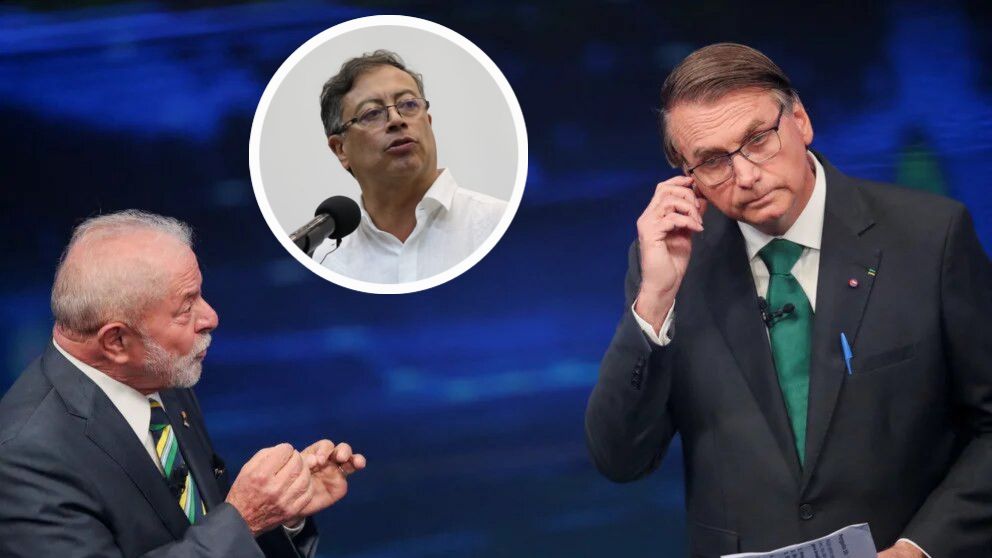 Por nexo con Petro y otros mandatarios, Bolsonaro ataca a Lula en duro debate. Fotos: Reuters y Colprensa.