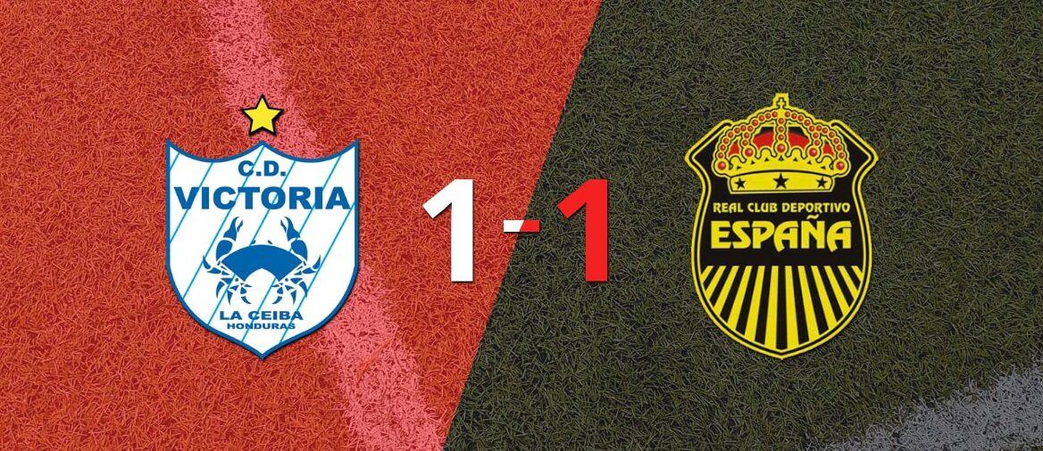 CD Victoria y Real España empataron 1 a 1 en el encuentro de ida