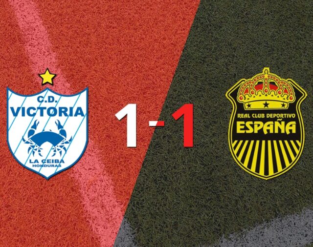 CD Victoria y Real España empataron 1 a 1 en el encuentro de ida
