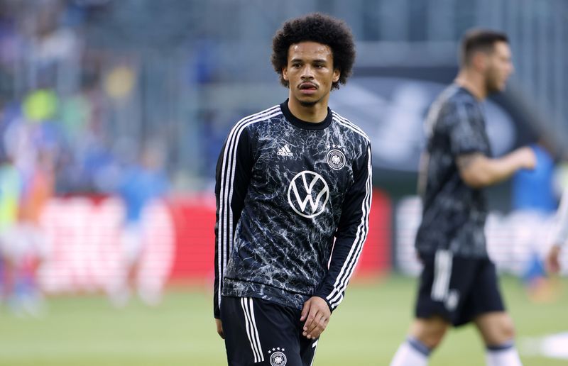 Leroy Sane durante un entrenamiento con Alemania. Foto: REUTERS/Heiko Becker