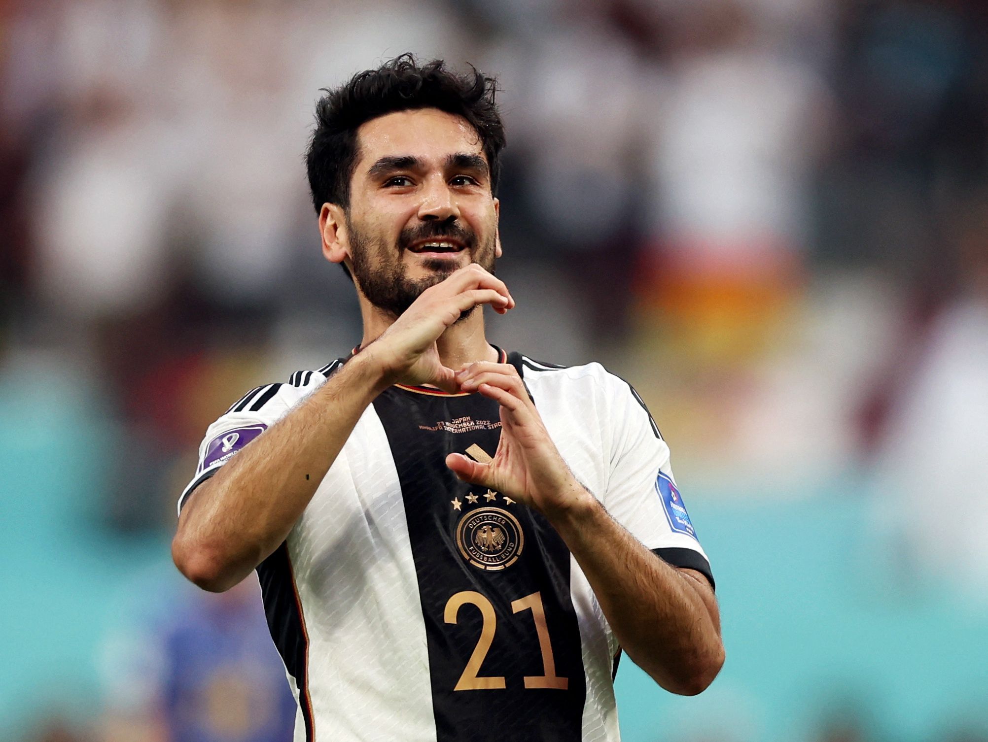 Ilkay Gundogan celebra el 1-0 de Alemania ante Japón en el Khalifa International Stadium (REUTERS/Matthew Childs)