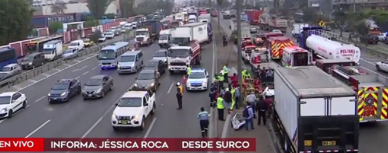 Accidente en la Panamericana Sur deja un herido y genera congestión vehicular en Surco