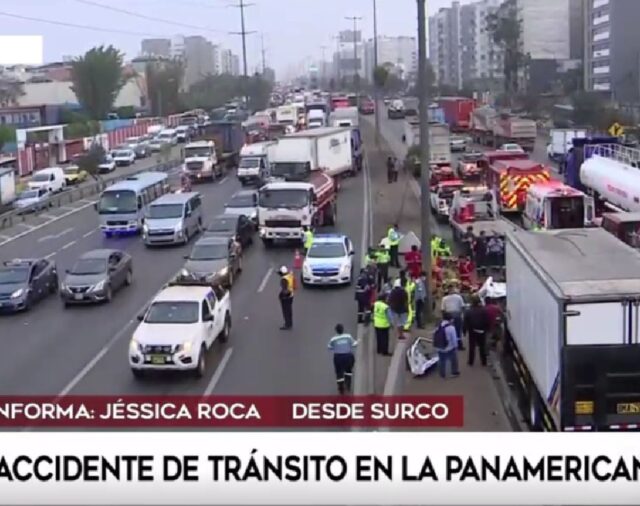 Accidente en la Panamericana Sur deja un herido y genera congestión vehicular en Surco