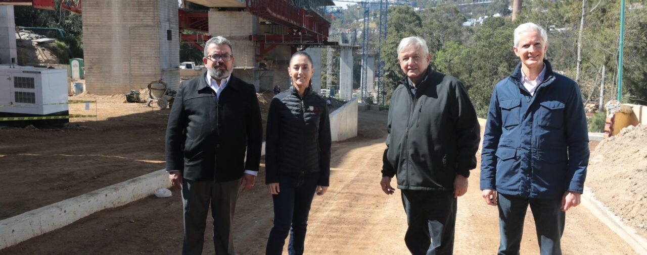 AMLO supervisó obras del Tren Toluca-CDMX junto a Sheinbaum y Del Mazo