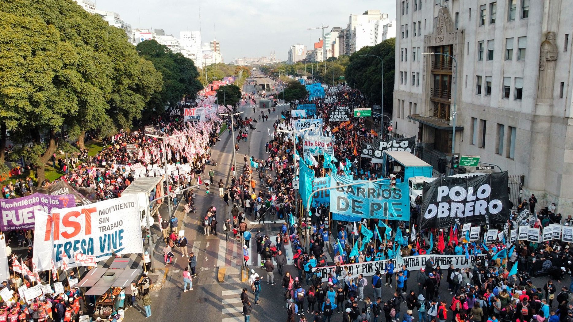 marcha piquetera - protesta - cortes - ministerio de Desarrollo Social