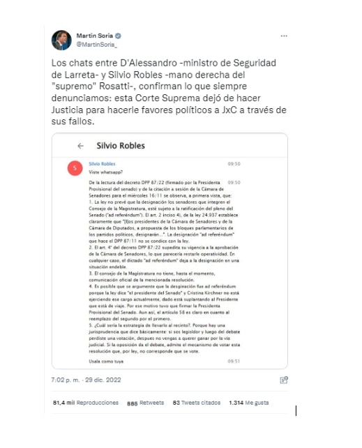 Tuit Martin Soria chat