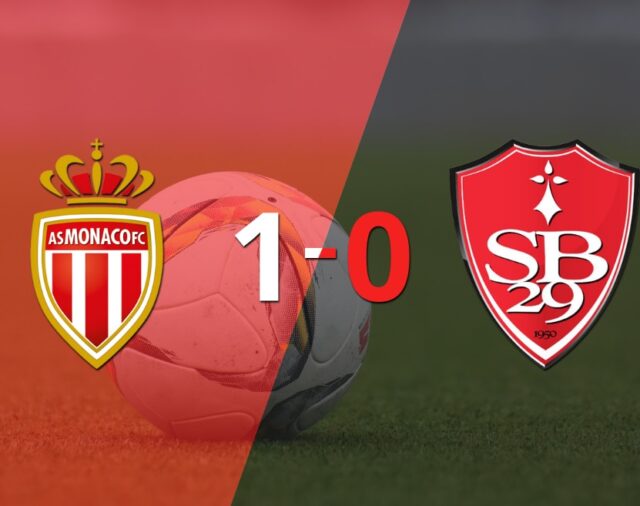 Con un solo tanto, Mónaco derrotó a Stade Brestois en el estadio Stade Louis II