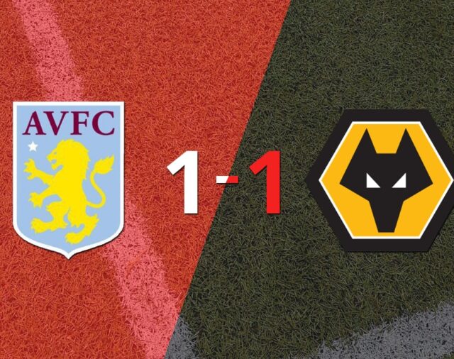 Empate a uno entre Aston Villa y Wolverhampton