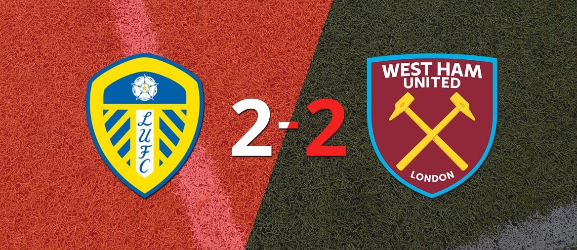 Muchos goles en el empate a 2 entre Leeds United y West Ham United