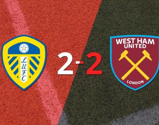 Muchos goles en el empate a 2 entre Leeds United y West Ham United