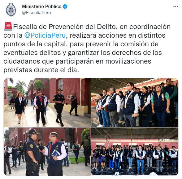 La Fiscalía realizará acciones durante la Toma de Lima