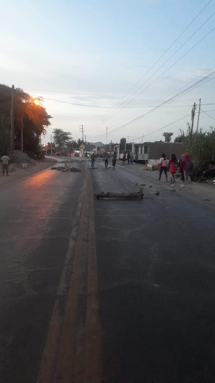 Bloqueo de la Panamericana Sur, en Ica
