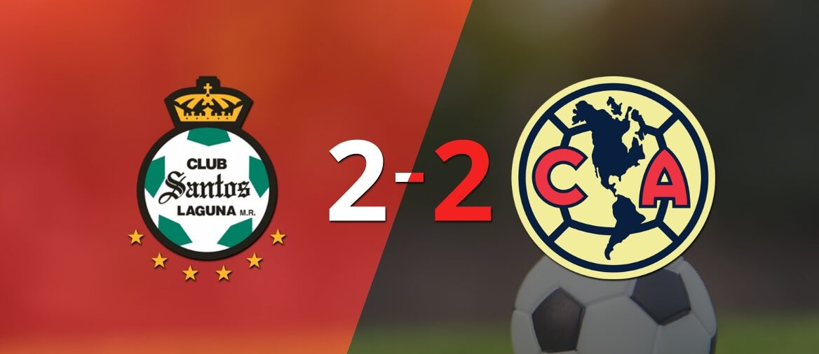 Santos Laguna y Club América sellaron un empate a dos