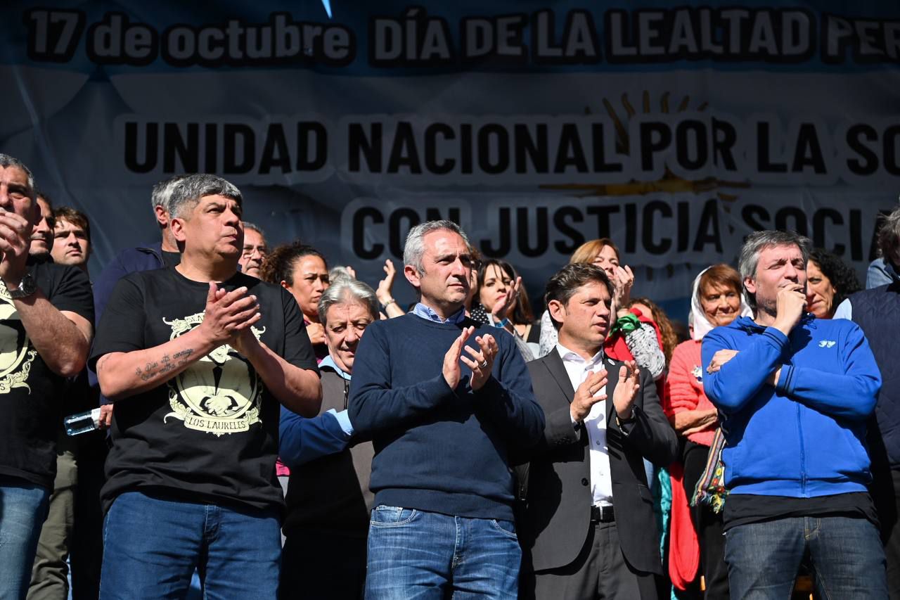 Pablo Moyano, Andrés Larroque, Axel Kicillof y Máximo Kirchner, líder de La Cámpora.