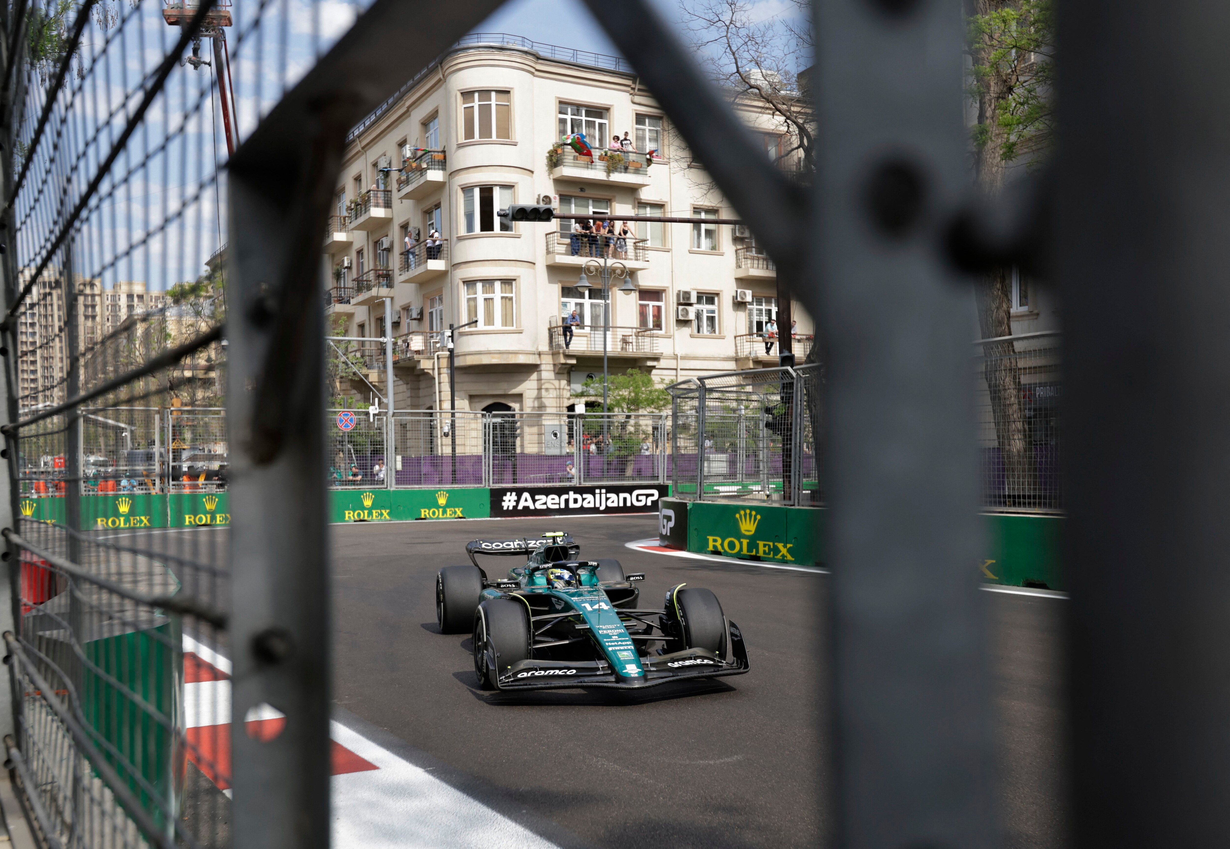 Formula One F1 - Azerbaijan Grand Prix - Baku City Circuit, Baku, Azerbaijan - April 30, 2023 Aston Martin's Fernando Alonso in action during the race REUTERS/Leonhard Foeger