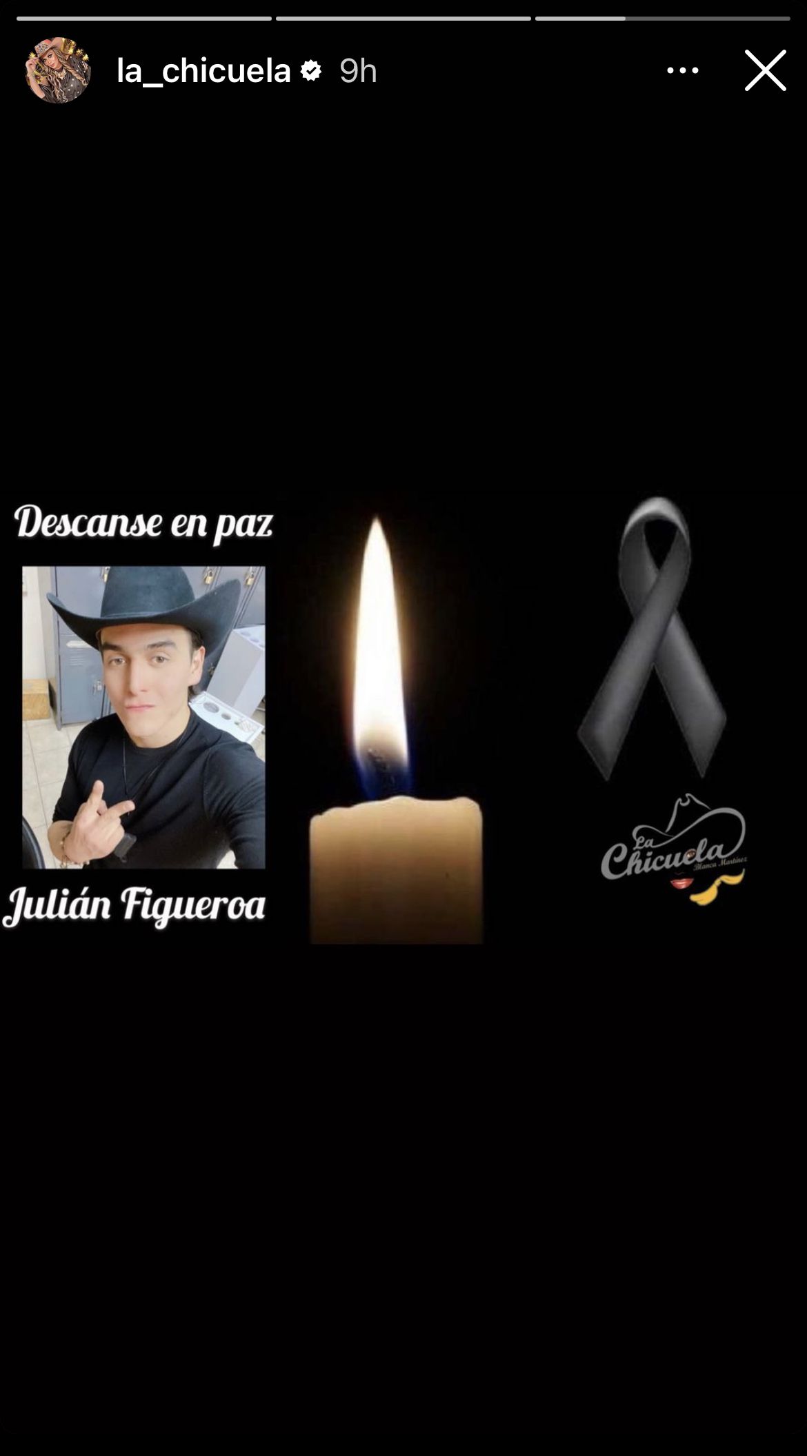 Blanca Martínez "La Chicuela" se despidió de Julián Figueroa a través de historias en Instagram (Instagram @la_chicuela)