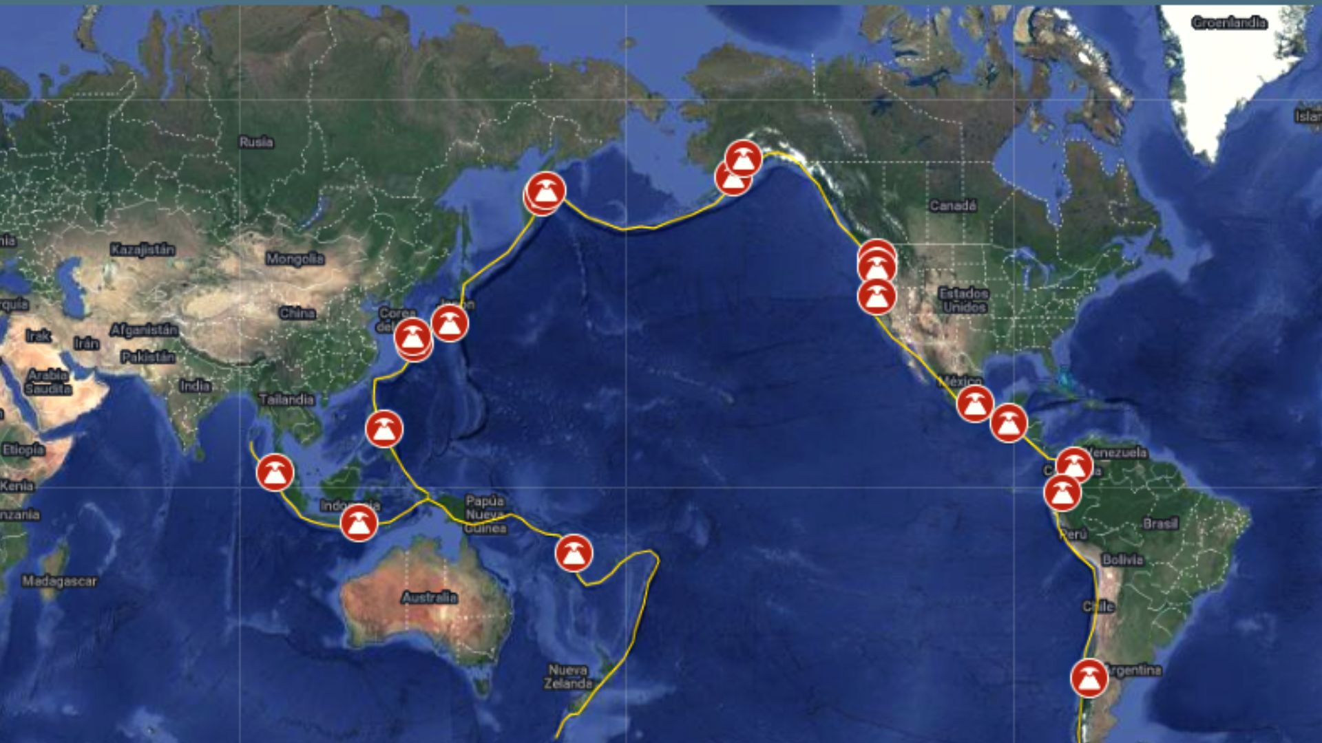 El Anillo de Fuego del Pacífico, la región que registra más actividad sísmica y volcánica en el mundo (Archivo)
