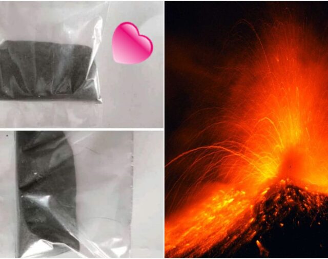 Así se vende “Ceniza mágica del Popocatépetl para el amor” en redes sociales