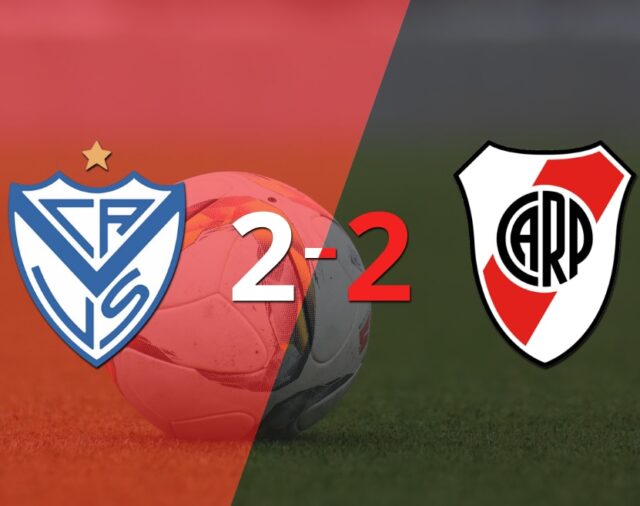 Empate a 2 entre Vélez y River Plate