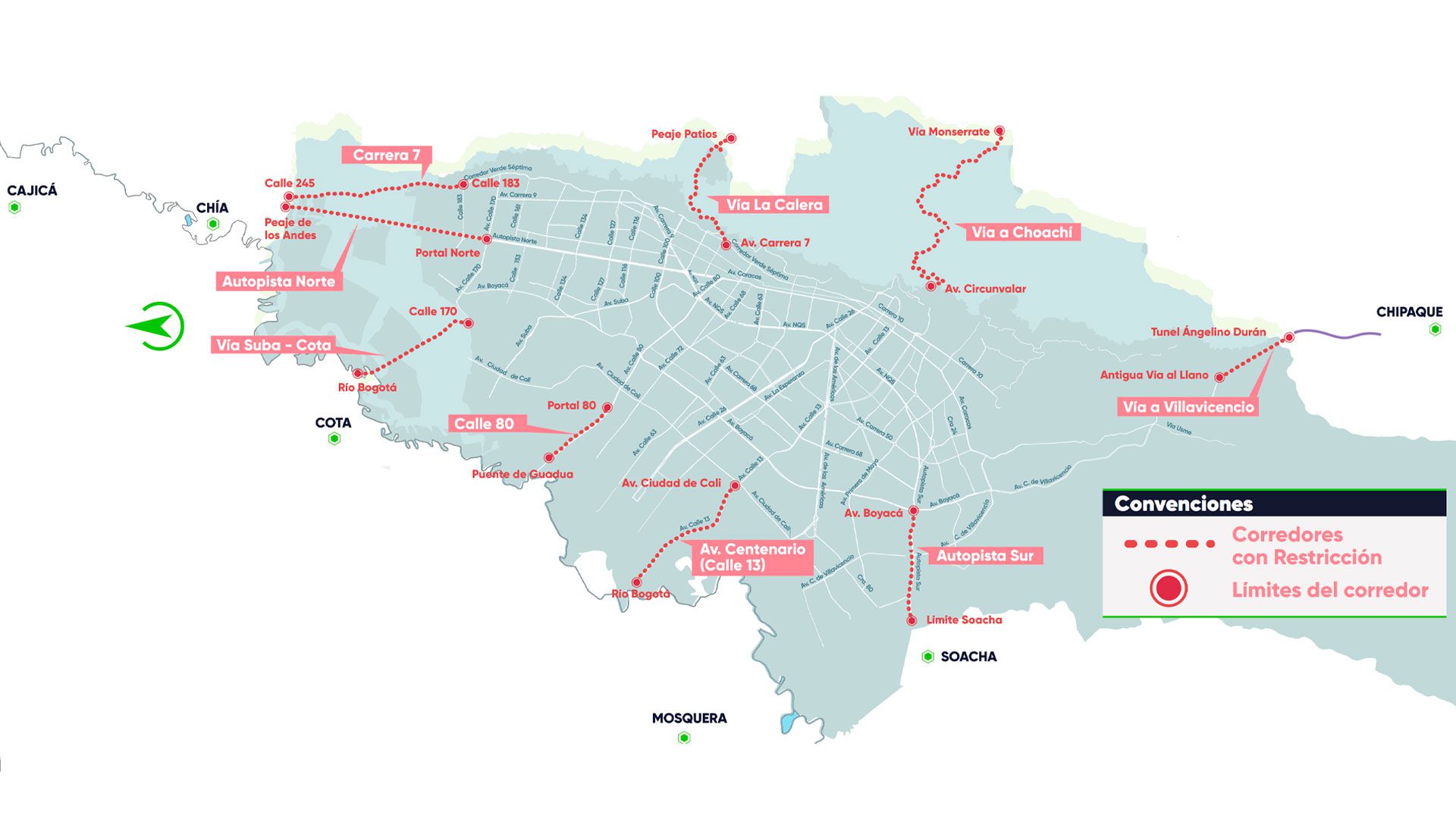El mapa del Pico y Placa Regional. (Archivo)