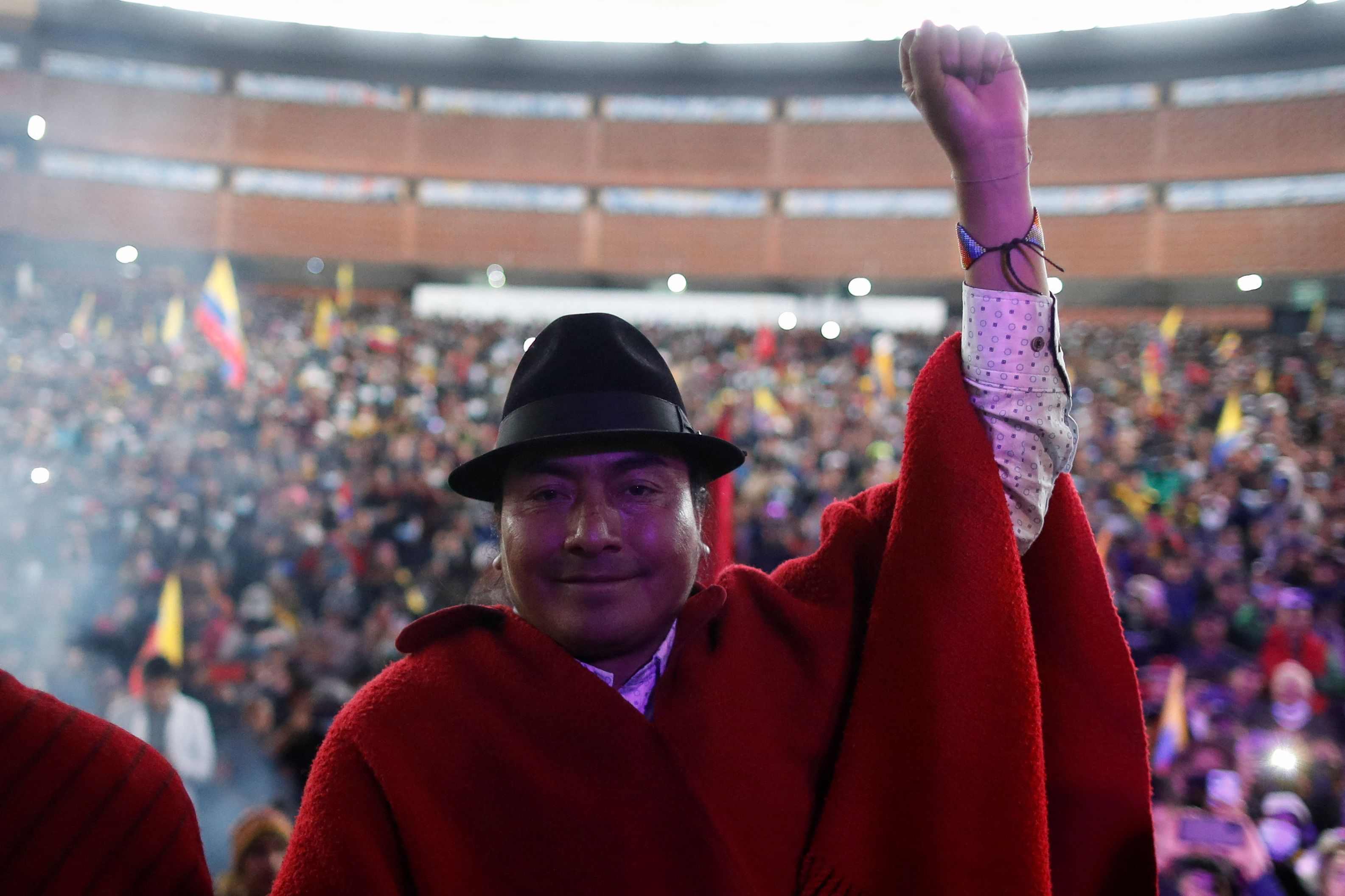 Leonidas Iza, presidente de la Conaie, ha ganado mayor relevancia luego de los levantamientos sociales de octubre de 2019 y junio de 2022 (REUTERS/Adriano Machado)