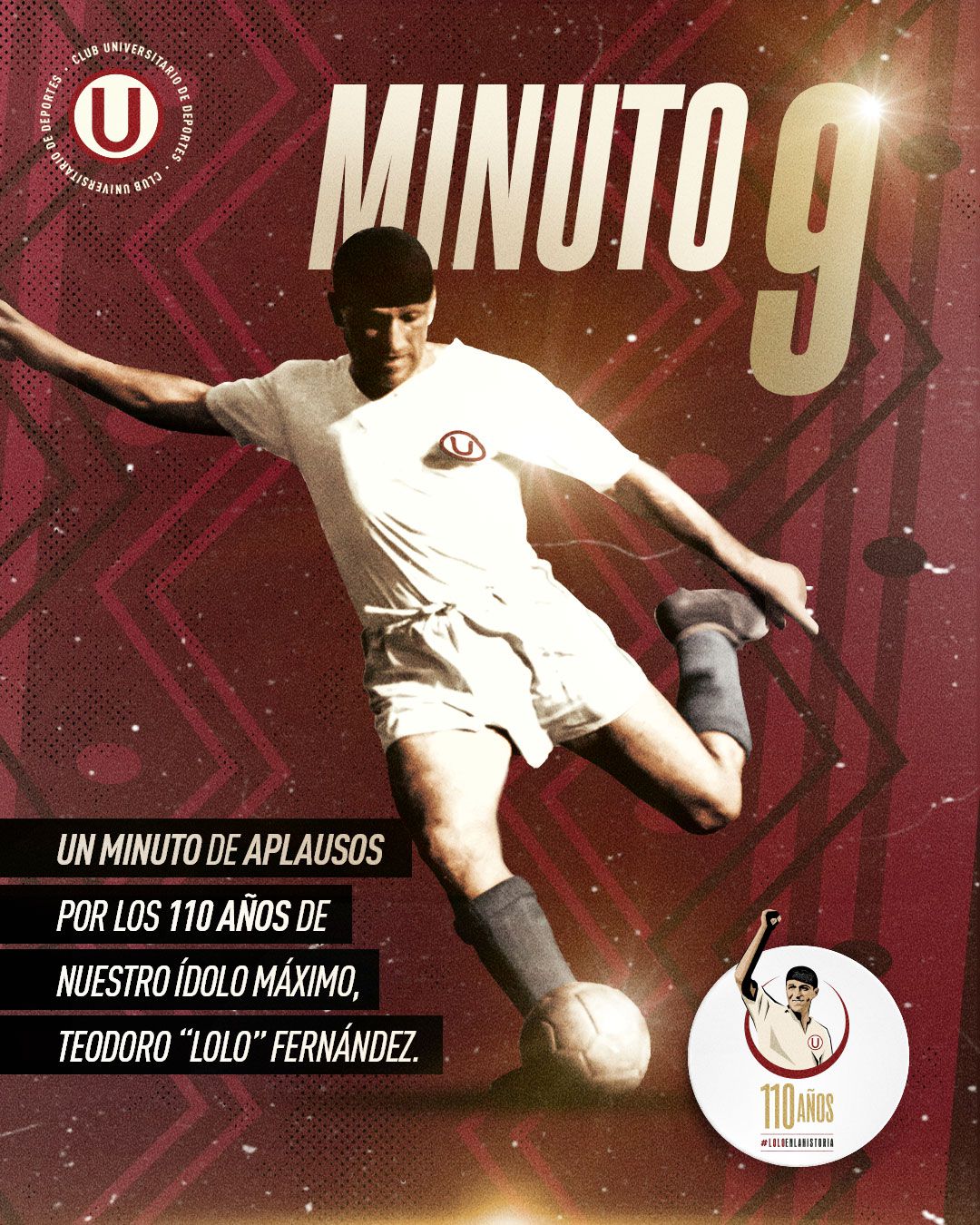 Universitario anunció homenaje a Lolo Fernández a los 9 minutos.