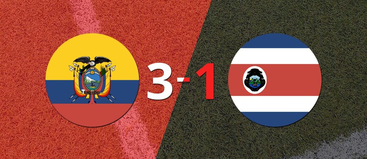 Ecuador logró una victoria sólida ante Costa Rica por 3 a 1