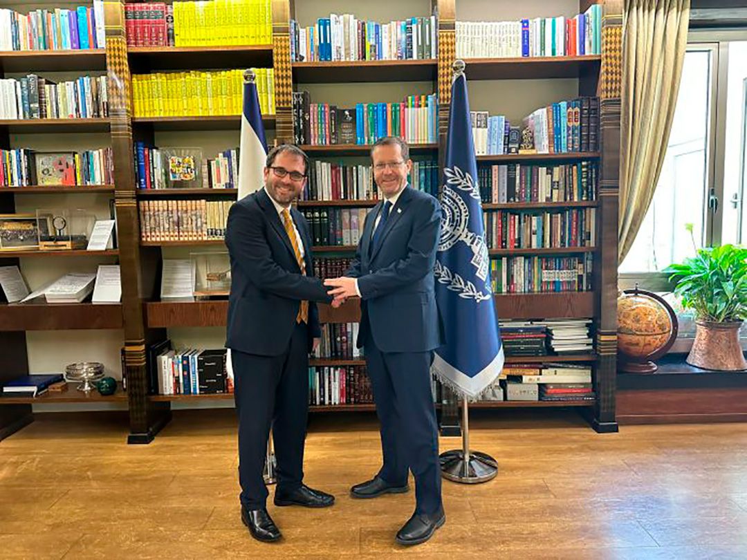 Reunión del presidente de Israel Isaac Herzog con autoridades de la AMIA