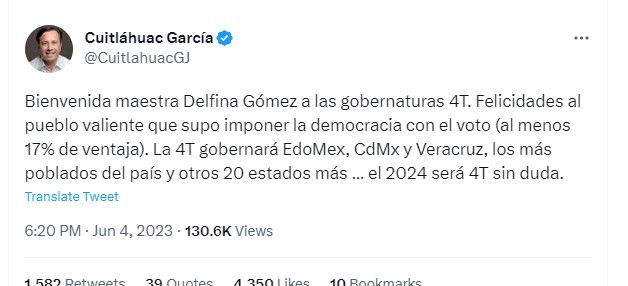 Delfina Gómez, 4T, Edomex, ELecciones 2023