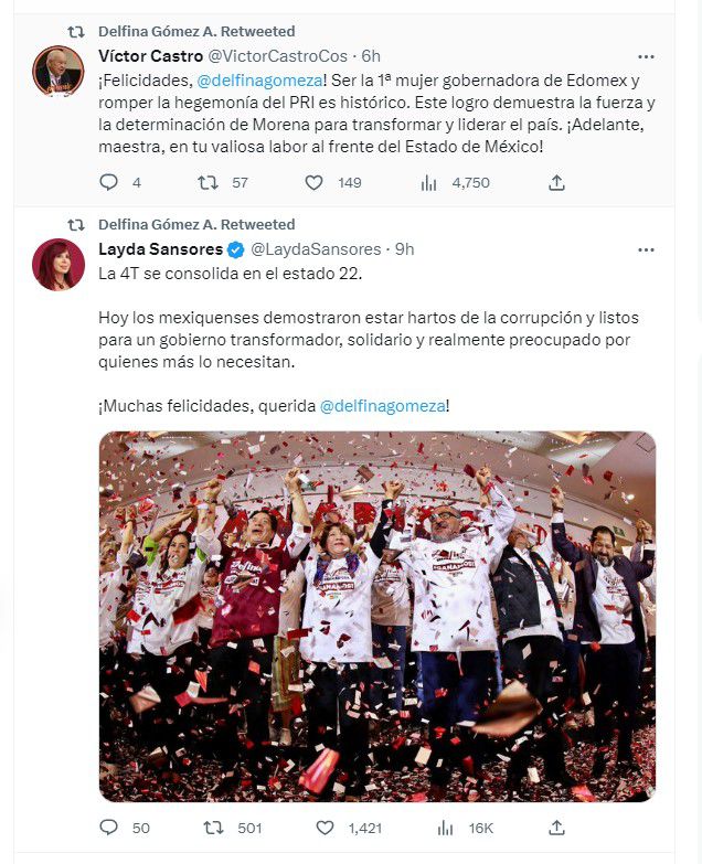 Delfina Gómez, 4T, Edomex, ELecciones 2023