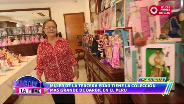 Alicia García posee la colección más grande de muñecas Barbie en el Perú. Magaly Tv La Firme/ ATV