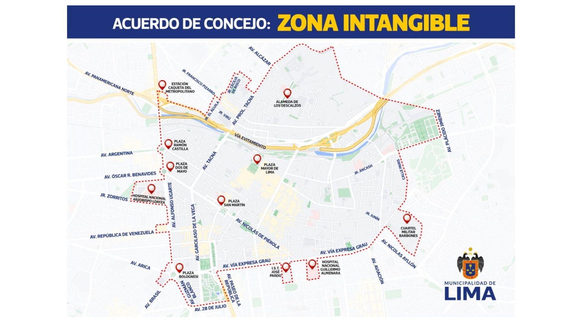 La Municipalidad de Lima fijó zonas intangibles en donde está prohibido realizar marchas y concentraciones que atenten contra la seguridad y tranquilidad.