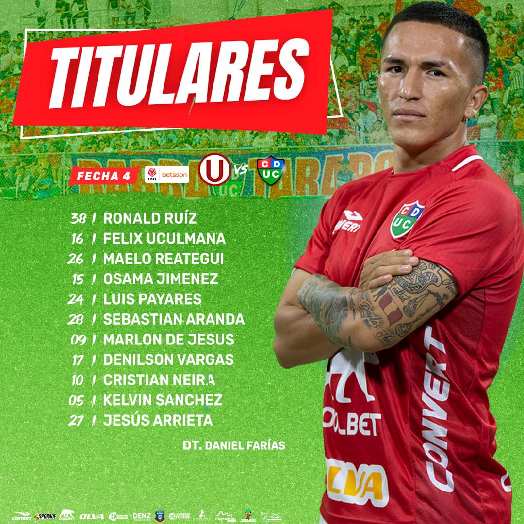 Universitario vs Unión Comercio: formación del 'poderoso de Altomayo' para el partido por Liga 1 2023