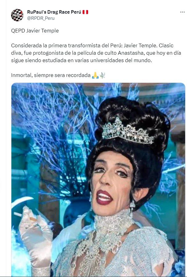 Murió Javier Temple (Captura: @RPDR_Peru)