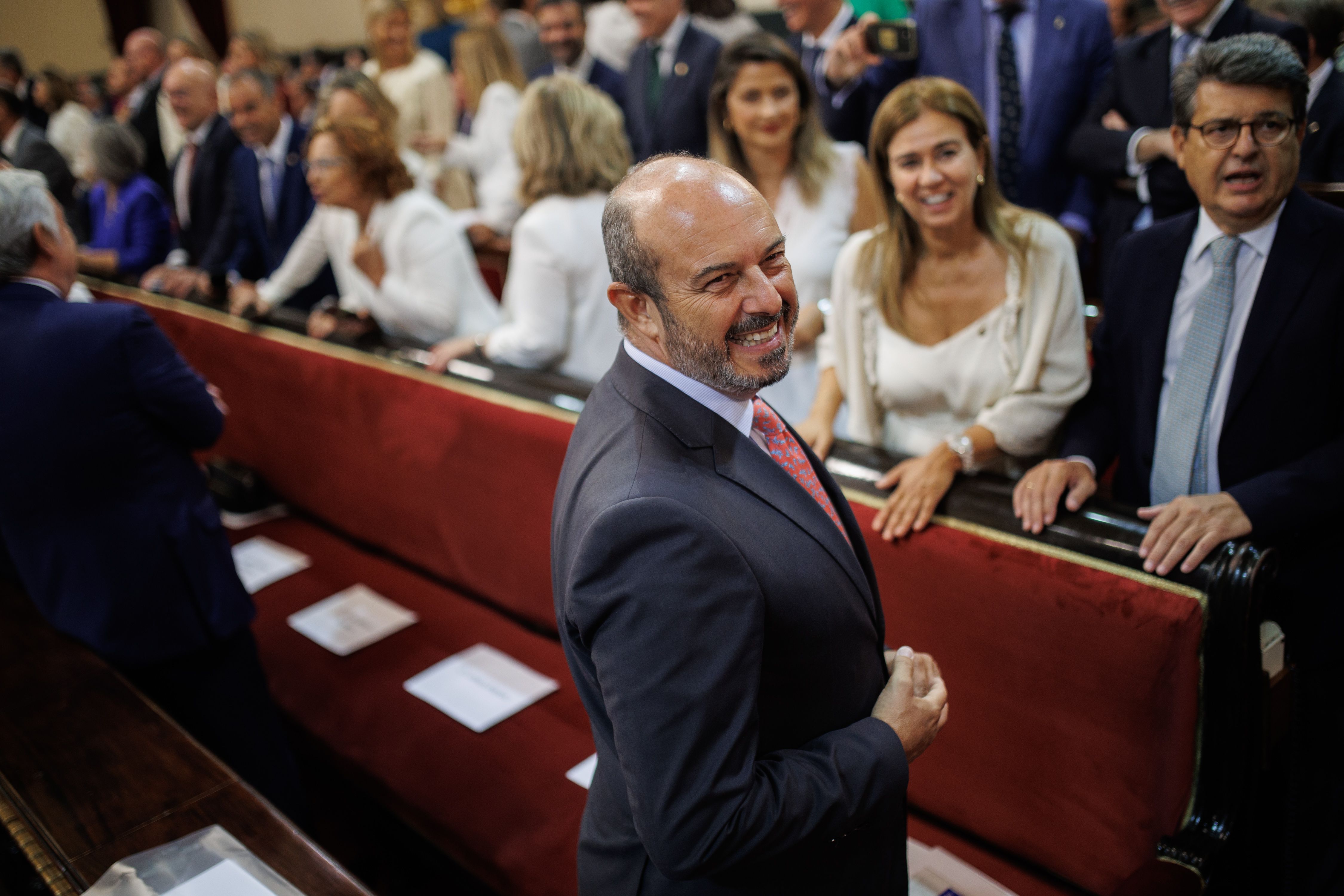 El candidato del PP a la Presidencia del Senado y vicesecretario de coordinación autonómica del PP, Pedro Rollán, en el hemiciclo de la Cámara Alta antes de la Sesión Constitutiva, a 17 de agosto de 2023, en Madrid (España). (Alejandro Martínez Vélez/Europa Press)POLITICA Alejandro Martínez Vélez - Europa Press 