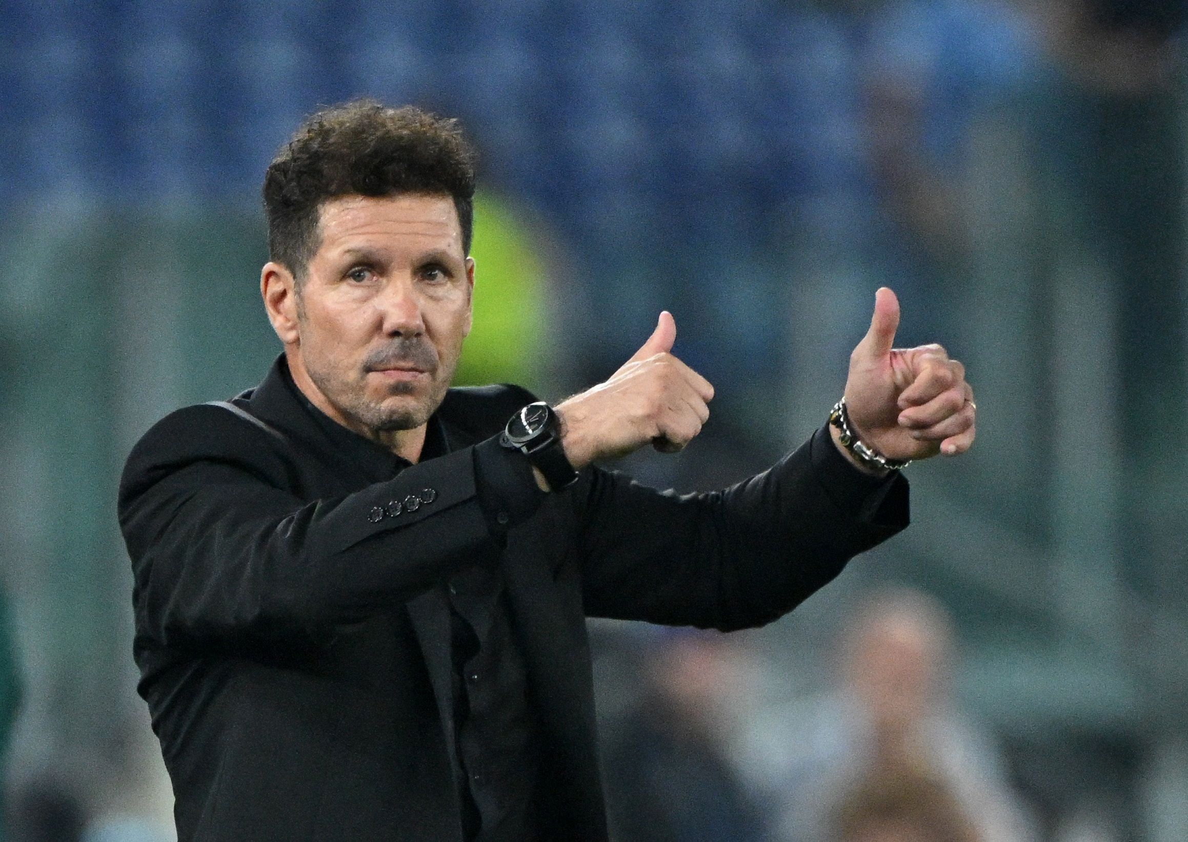 Simeone durante el partido ante la Lazio (REUTERS).