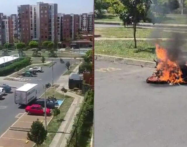 Intento de hurto terminó en tremenda balacera que fue captada en video en un barrio residencial de Cali